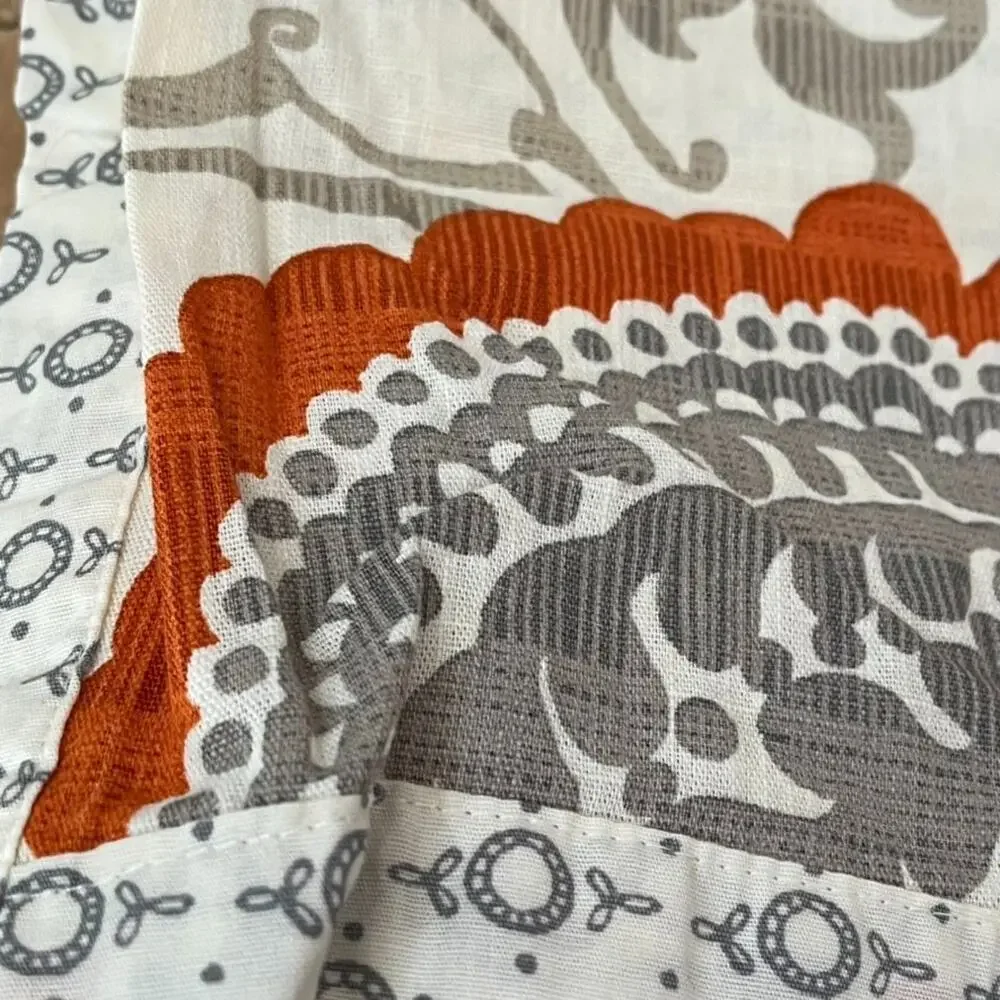 Threshold Cotton Pillow sham King Size Orange Gray Medallion Paisley